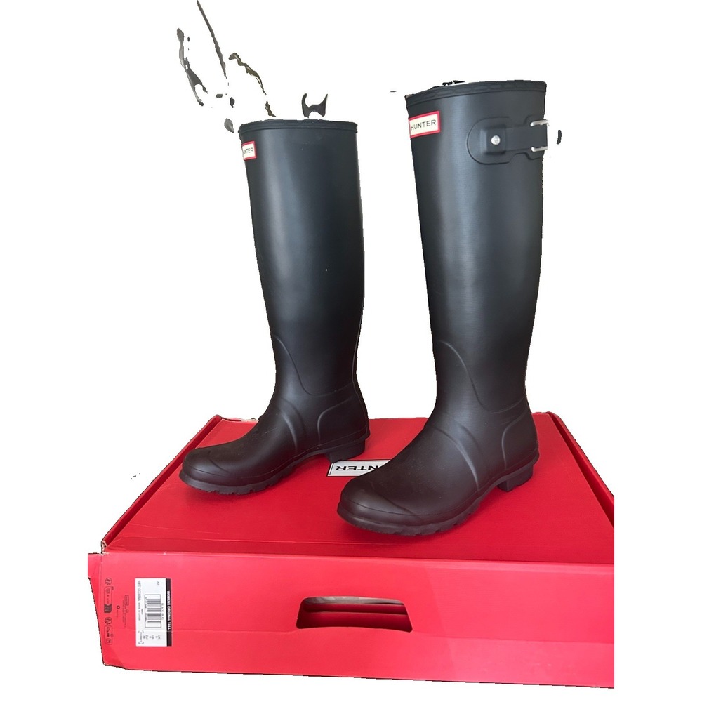 Hunter Boots Original Tall Waterproof Rain Boots Black Women's Size 8 - Picture 14 of 14